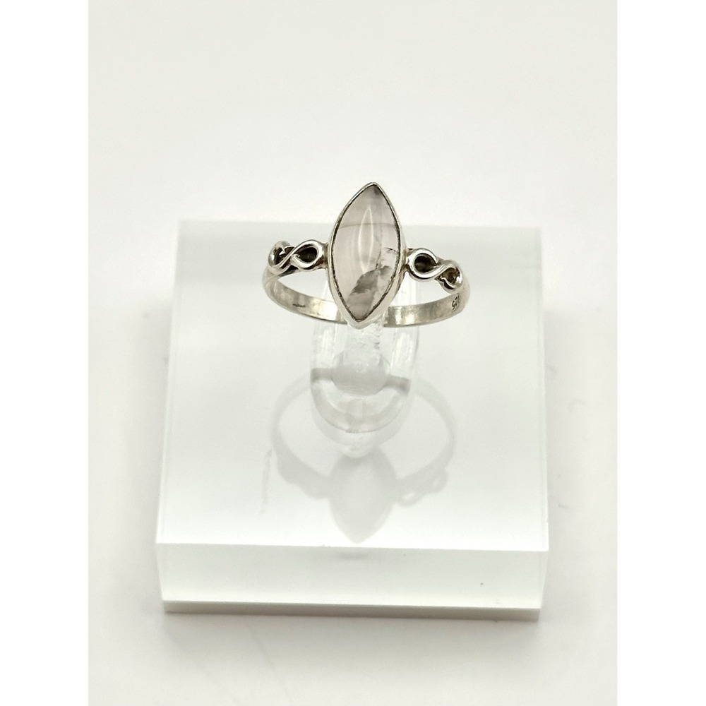 Dainty Marquise‎ Rose Quartz Sterling Silver Handmade Ring Size 5.75